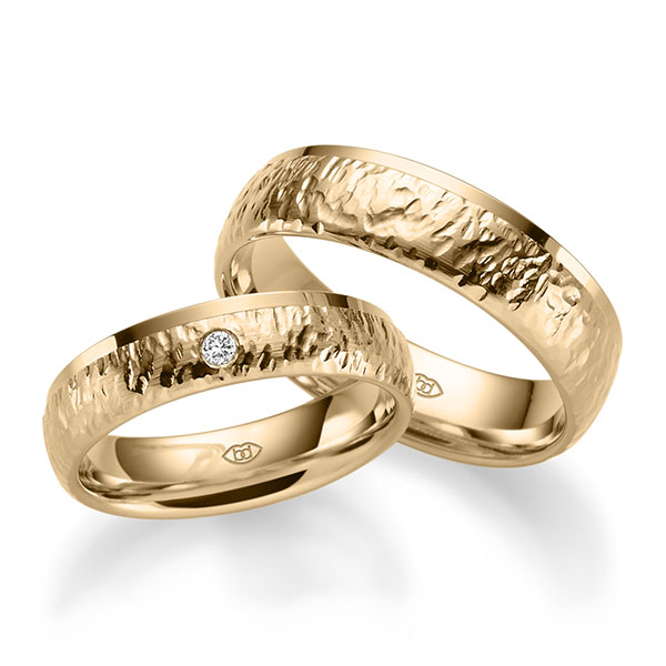Set Klassieke trouwringen in roségoud 14 kt. met in totaal 0,03 ct. Briljant tw/si van Eternal Touch