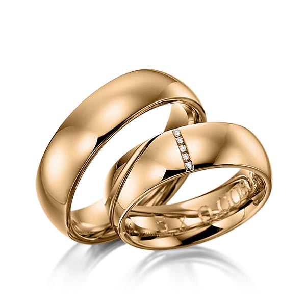 Set klassieke trouwringen in roségoud 14 kt. met in totaal 0,04 ct. Briljant tw/si van Eternal Touch - Y-1122-6 Set klassieke trouwringen in roségoud 14 kt. met in totaal 0,04 ct. Briljant tw/si van Eternal Touch - Y-1122-6