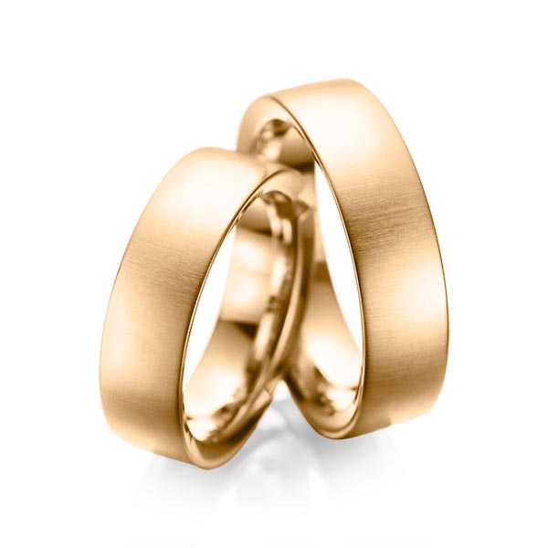 Set klassieke trouwringen in roségoud 14 kt. van acredo - A-1084-5