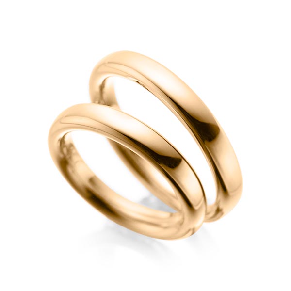 Set klassieke trouwringen in roségoud 14 kt. van acredo - A-1085-5