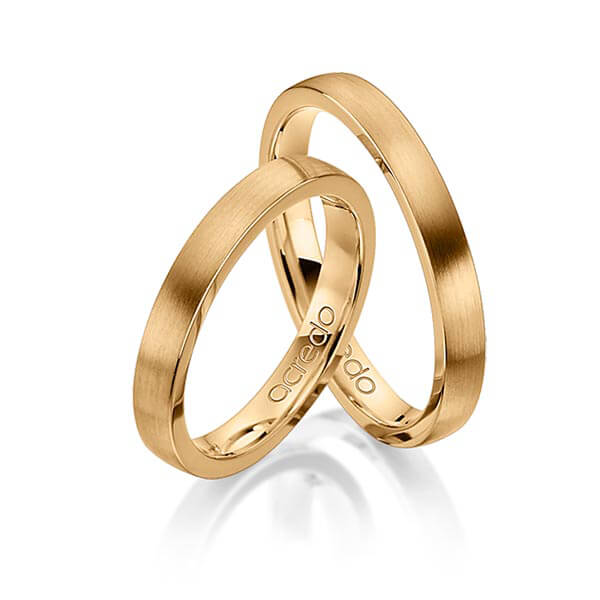 Set klassieke trouwringen in roségoud 14 kt. van acredo - A-1295-4