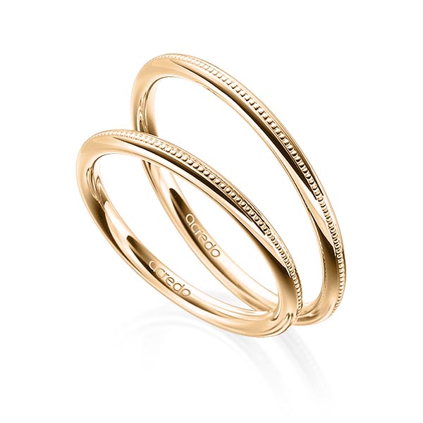 Set Klassieke trouwringen in roségoud 14 kt. van acredo