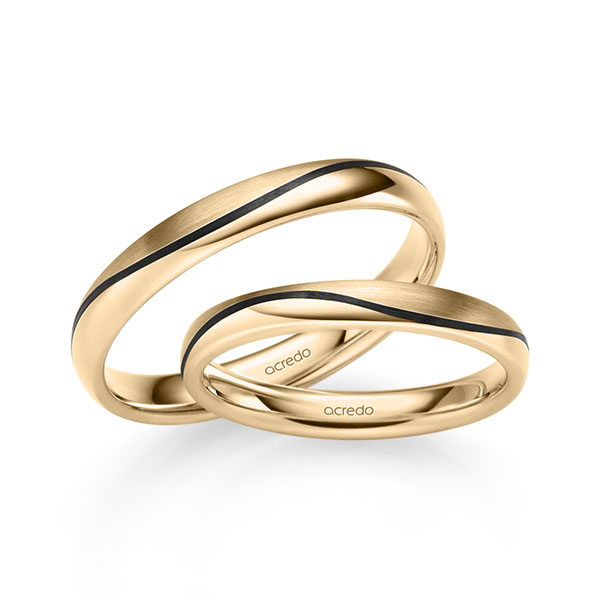 Set Klassieke trouwringen in roségoud 14 kt. van acredo