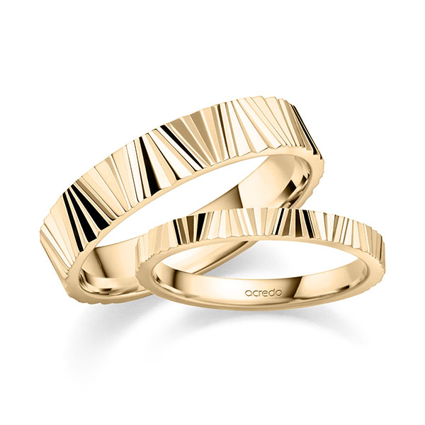 Set Klassieke trouwringen in roségoud 14 kt. van acredo