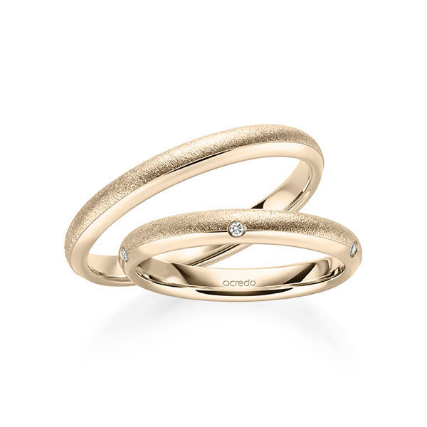 Set Klassieke trouwringen in Signature Goud 585 met in totaal 0,05 ct. Briljant tw/si van acredo