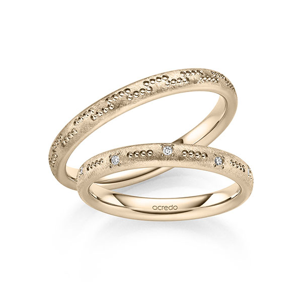 Set Klassieke trouwringen in Signature Goud 585 met in totaal 0,08 ct. Briljant tw/si van acredo - S-1357-6