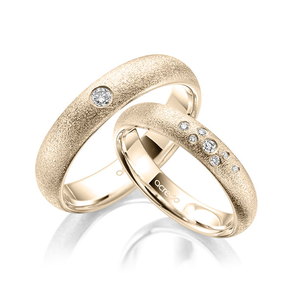 Set klassieke trouwringen in Signature Goud 585 met in totaal 0,131 ct. Briljant tw/si van acredo - A-2018-6