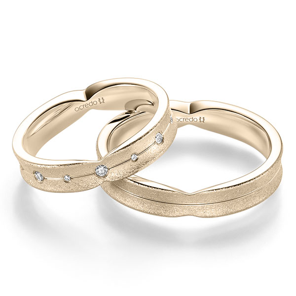 Set Klassieke trouwringen in Signature Goud 585 met in totaal 0,175 ct. Briljant tw/si van acredo - A-2353-3