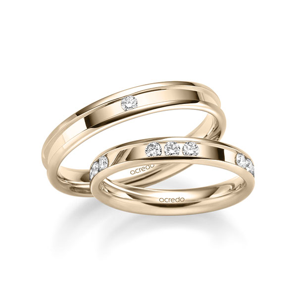 Set Klassieke trouwringen in Signature Goud 585 met in totaal 0,64 ct. Briljant tw/si van acredo - A-2231-10 Set Klassieke trouwringen in Signature Goud 585 met in totaal 0,64 ct. Briljant tw/si van acredo - A-2231-10