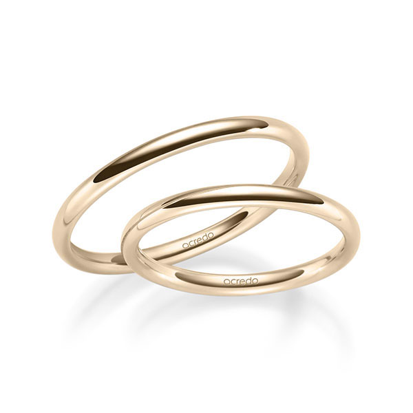 Set klassieke trouwringen in Signature Goud 585 van acredo - S-1261-6