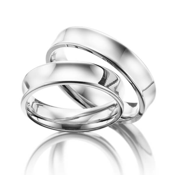 Set Klassieke trouwringen in wit 8 kt. goudhoudend metaal (33,3%) Set Klassieke trouwringen in wit 8 kt. goudhoudend metaal (33,3%)