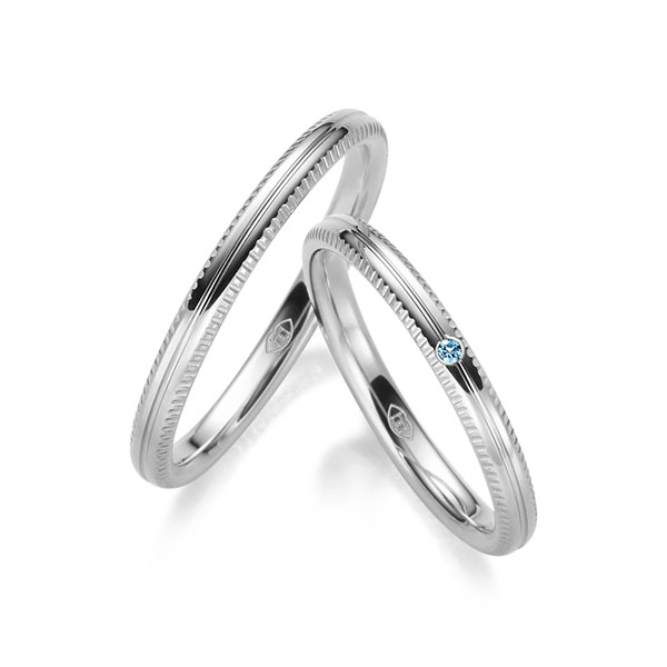 Set Klassieke trouwringen in witgoud 14 kt. met in totaal 0,01 ct. Briljant skyblue - UQ-1029-4 Set Klassieke trouwringen in witgoud 14 kt. met in totaal 0,01 ct. Briljant skyblue - UQ-1029-4