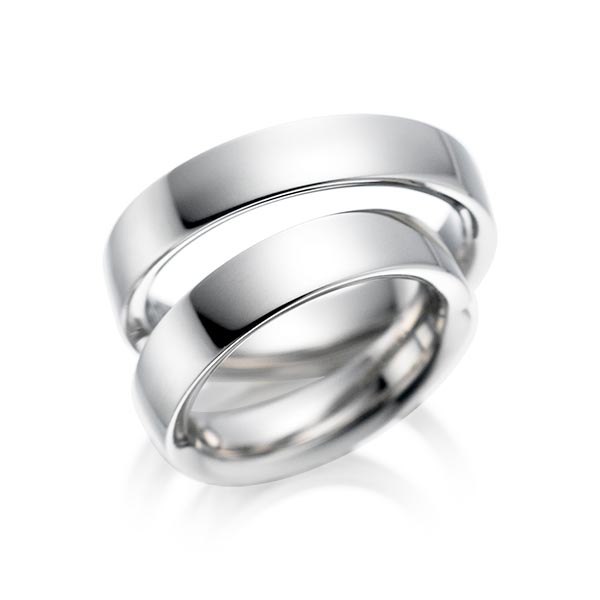 Set klassieke trouwringen in witgoud 14 kt. van acredo - A-1078-1