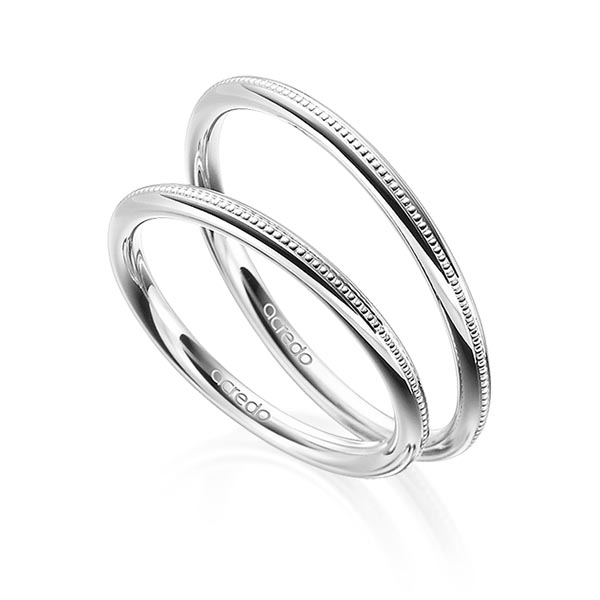 Set Klassieke trouwringen in witgoud 14 kt. van acredo