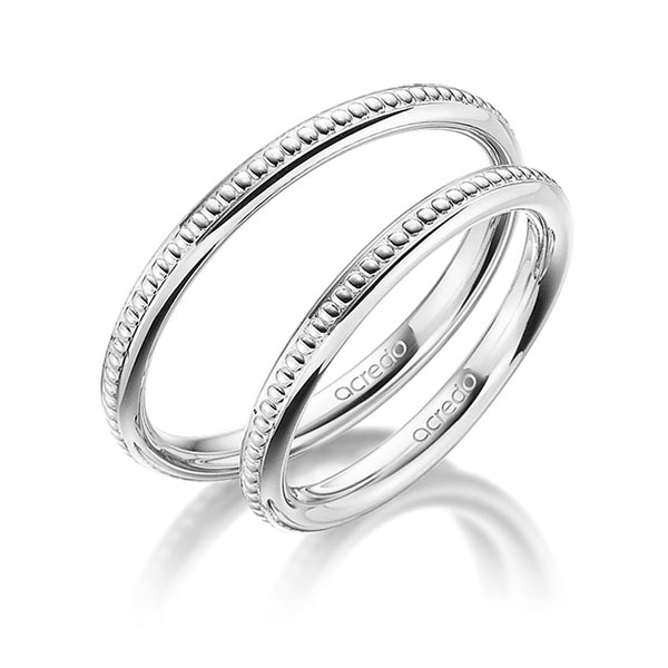 Set Klassieke trouwringen in witgoud 14 kt. van acredo