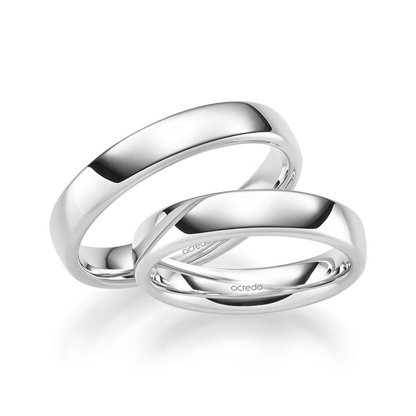Set klassieke trouwringen in witgoud 14 kt. van acredo Set klassieke trouwringen in witgoud 14 kt. van acredo