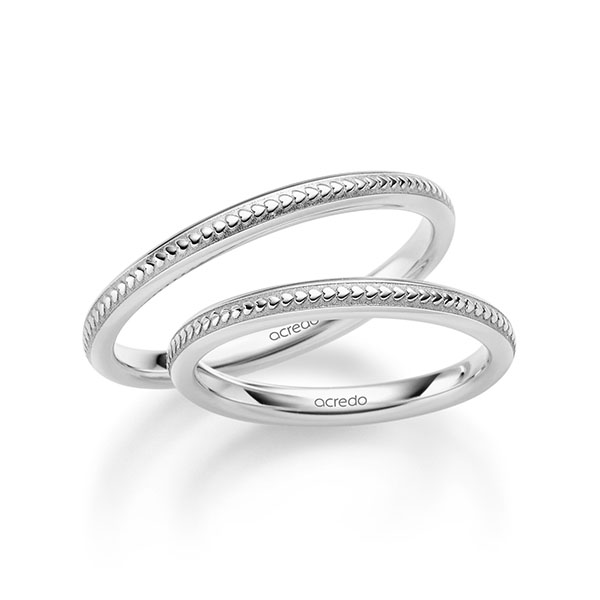 Set Klassieke trouwringen in witgoud 14 kt. van acredo Set Klassieke trouwringen in witgoud 14 kt. van acredo