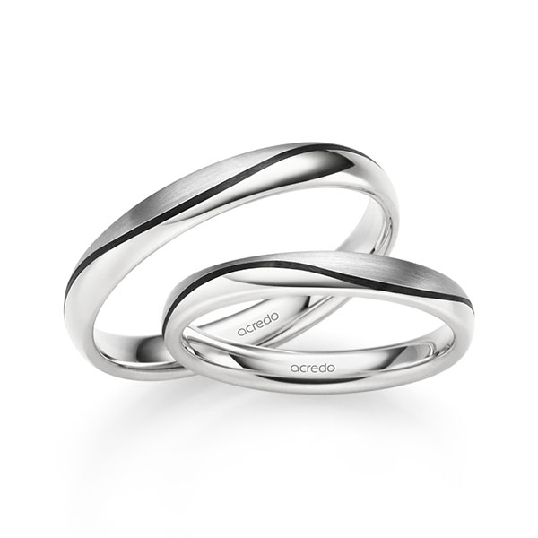 Set Klassieke trouwringen in witgoud 14 kt. van acredo