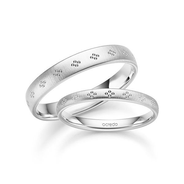 Set Klassieke trouwringen in witgoud 14 kt. van acredo