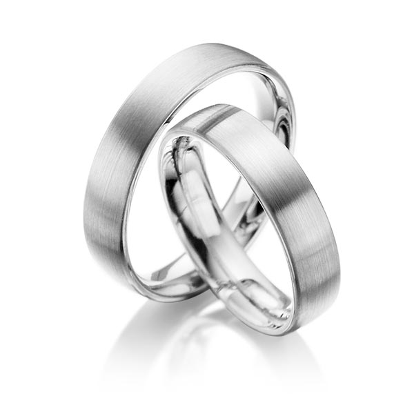 Set klassieke trouwringen in witgoud 14 kt. van Steinberg - Q-1010-1