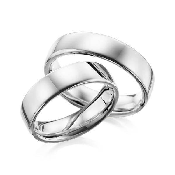 Set klassieke trouwringen in witgoud 14 kt. van Steinberg - Q-1017-1