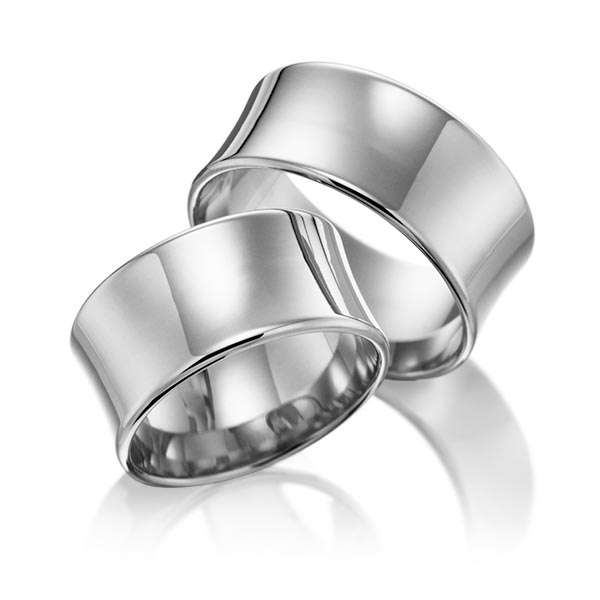 Set klassieke trouwringen in zilver 925 gerhodineerd van Merii - M-1054-3
