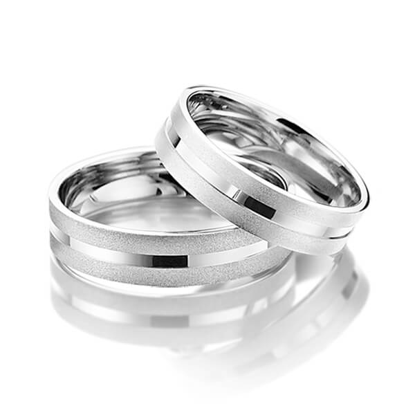 Set Klassieke trouwringen in zilver 925 gerhodineerd van Merii - M-1135-5 Set Klassieke trouwringen in zilver 925 gerhodineerd van Merii - M-1135-5