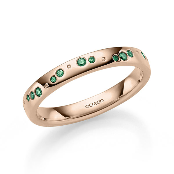 Trauringe Rotgold 585 mit 0,236 ct. Forest Green
