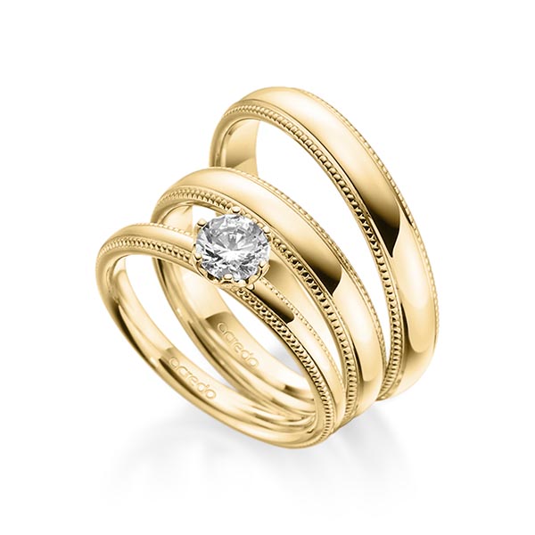 Tri-Set in geelgoud 14 kt. met 0,5 ct. Briljanten tw/si van acredo
