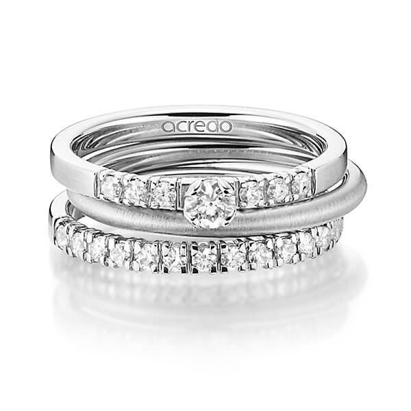 Tri-Set in roodgoud 14 kt. met in totaal 0,59 ct. Briljanten & Briljant tw/si van acredo