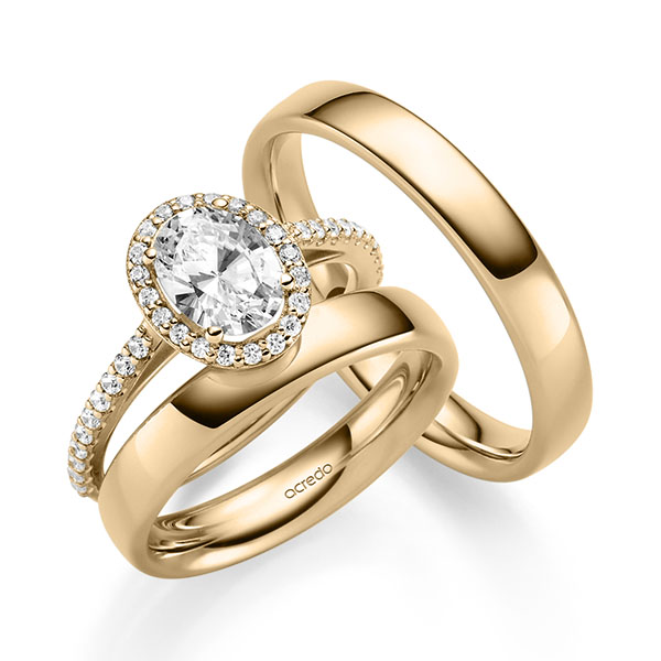 Tri-Set in Roségold 585 mit 1 ct. + zus. 0,34 ct. tw, vs tw, si von acredo - A-2431-7 Tri-Set in Roségold 585 mit 1 ct. + zus. 0,34 ct. tw, vs tw, si von acredo - A-2431-7
