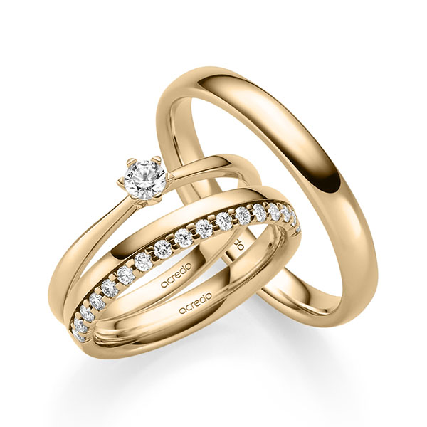 Tri-Set in Roségold 585 mit zus. 0,405 ct. Brillant tw, si von acredo