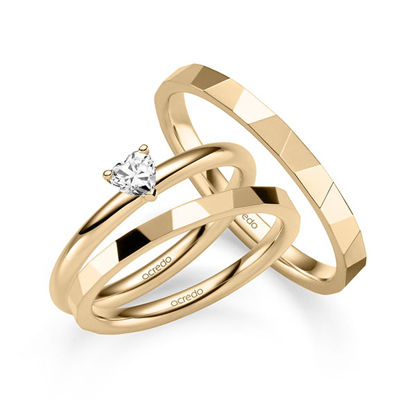 Tri-Set in roségoud 14 kt. met in totaal 0,2 ct. tw,vs van acredo