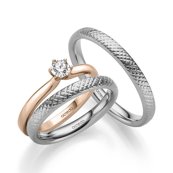 Tri-Set in Rotgold 585 mit zus. 0,25 ct. Brillant tw, si von acredo - A-2423-13 Tri-Set in Rotgold 585 mit zus. 0,25 ct. Brillant tw, si von acredo - A-2423-13