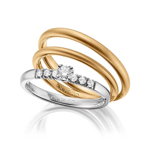 Tri-Set in Rotgold 585 mit zus. 0,27 ct. Brillant tw, si von acredo - A-1430-5 Tri-Set in Rotgold 585 mit zus. 0,27 ct. Brillant tw, si von acredo - A-1430-5