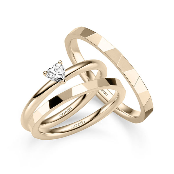 Tri-Set in Signature Goud 585 met in totaal 0,2 ct. tw,vs van acredo