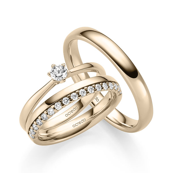 Tri-Set in Signature Goud 585 met in totaal 0,405 ct. Briljant tw/si van acredo