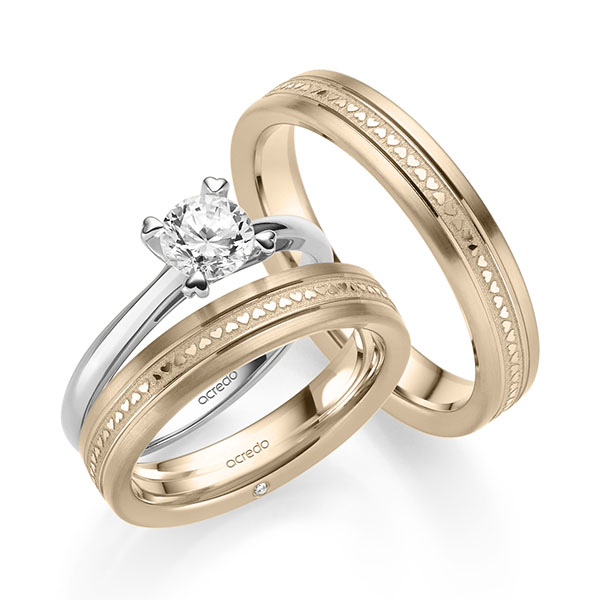 Tri-Set in Weissgold 585 mit 0,7 ct. + zus. 0,01 ct. Brillant tw, si von acredo - A-2433-6
