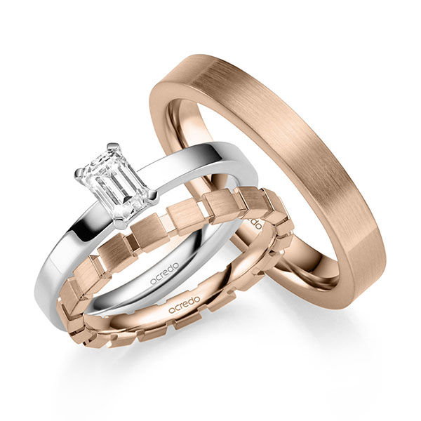 Tri-Set in Weißgold 585 mit 0,8 ct. tw, vs von acredo - A-2950-10