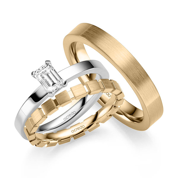 Tri-Set in Weißgold 585 mit 0,8 ct. tw, vs von acredo