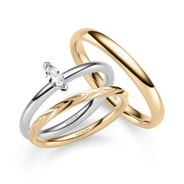 Tri-Set in Weißgold 585 mit zus. 0,25 ct. tw, vs von acredo