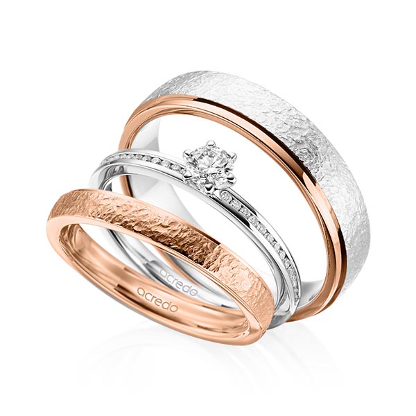 Tri-Set in Weissgold 585 mit zus. 0,39 ct. Brillant tw, si von acredo