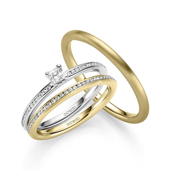 Tri-Set in Weißgold 585 mit zus. 0,425 ct. Brillant tw, si von acredo