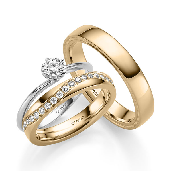 Tri-Set in Weissgold 585 mit zus. 0,85 ct. Brillant tw, si von acredo