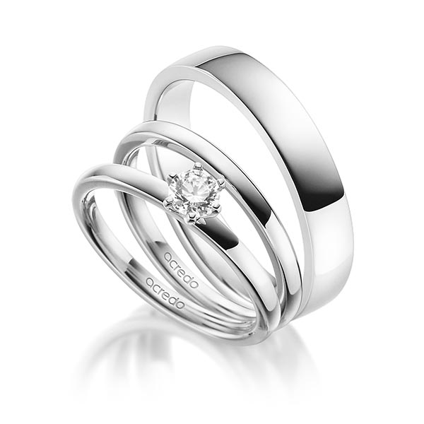 Tri-Set in witgoud 14 kt. met 0,3 ct. Briljant tw,vs van acredo