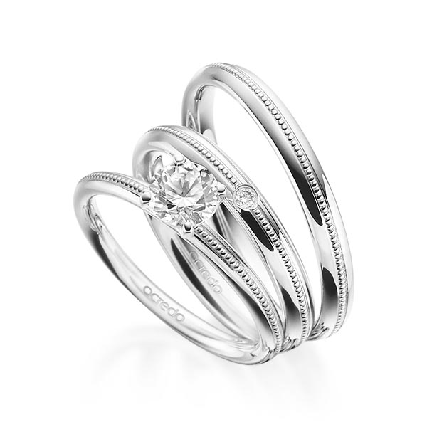 Tri-Set in witgoud 14 kt. met 0,7 ct. + in totaal 0,03 ct. Briljant tw/si van acredo