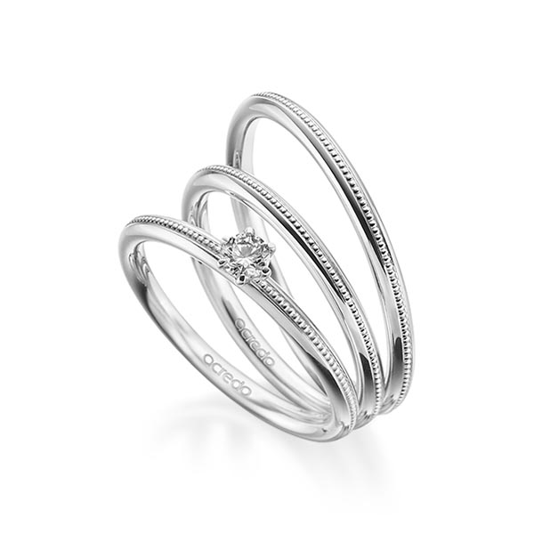 Tri-Set in witgoud 14 kt. met in totaal 0,15 ct. Briljant tw/si van acredo
