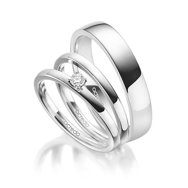 Tri-Set in witgoud 14 kt. met in totaal 0,15 ct. Briljant tw/si van acredo Tri-Set in witgoud 14 kt. met in totaal 0,15 ct. Briljant tw/si van acredo