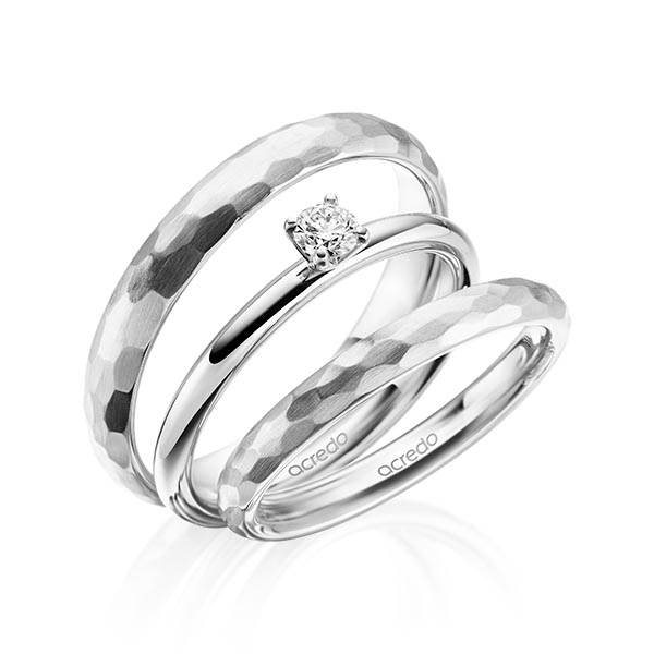 Tri-Set in witgoud 14 kt. met in totaal 0,15 ct. Briljant tw/si van acredo - A-2021-4 Tri-Set in witgoud 14 kt. met in totaal 0,15 ct. Briljant tw/si van acredo - A-2021-4