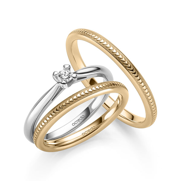 Tri-Set in witgoud 14 kt. met in totaal 0,1 ct. Briljant tw/si van acredo